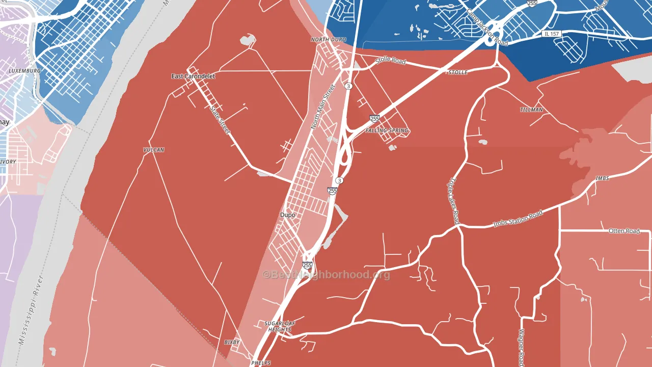 62239, IL block-group political-lean map