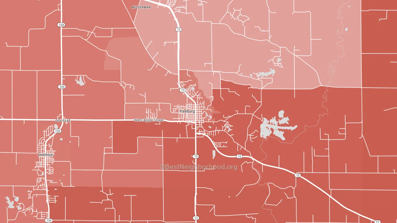 62243, IL block-group political-lean map