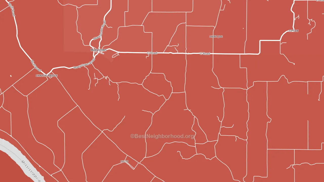 62244, IL block-group political-lean map