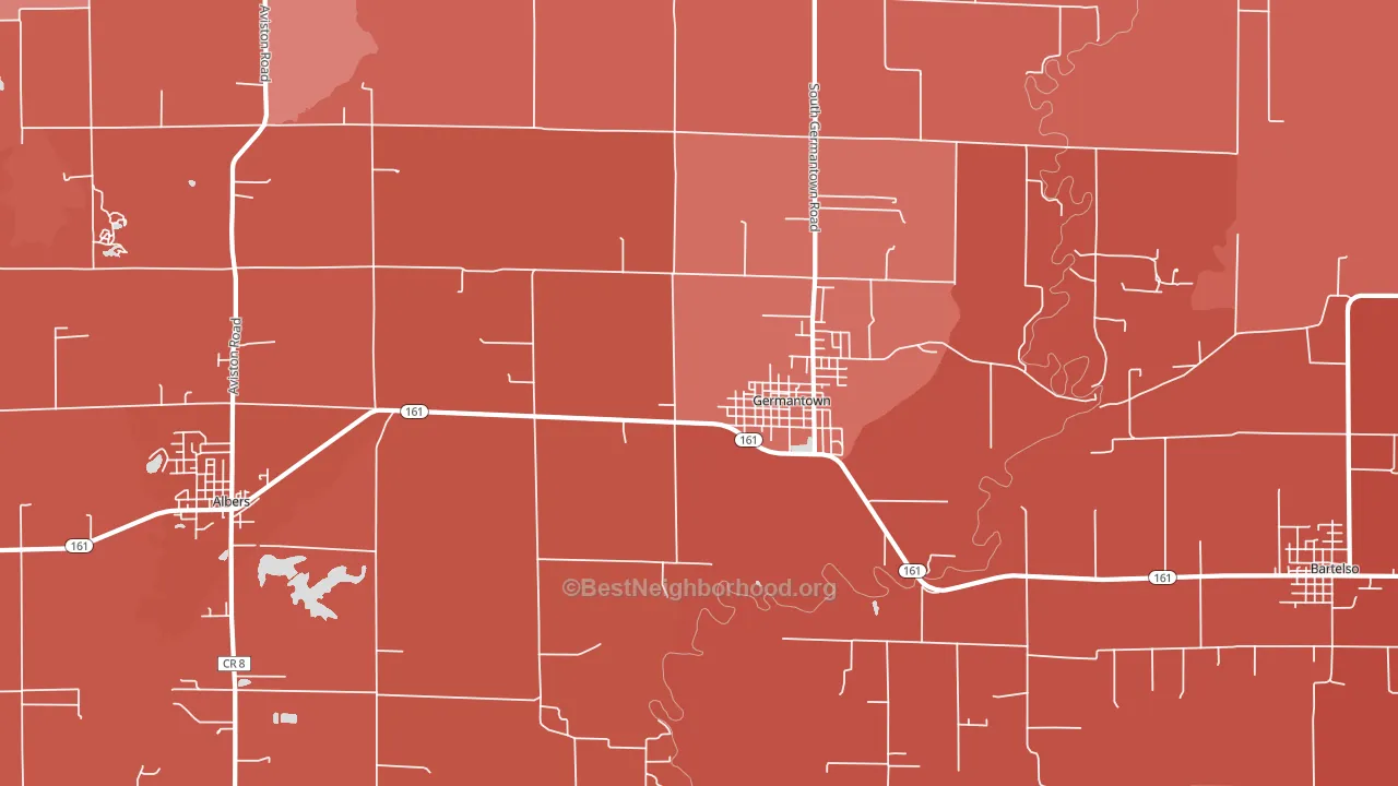 62245, IL block-group political-lean map