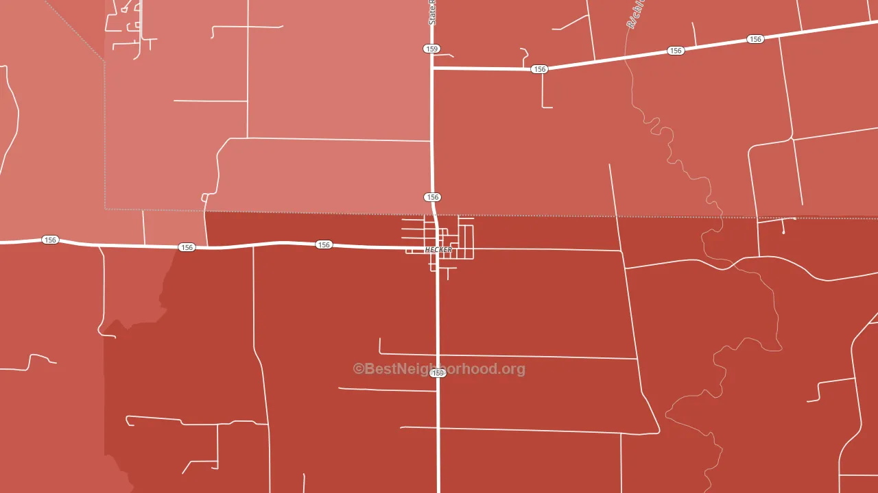 62248, IL block-group political-lean map