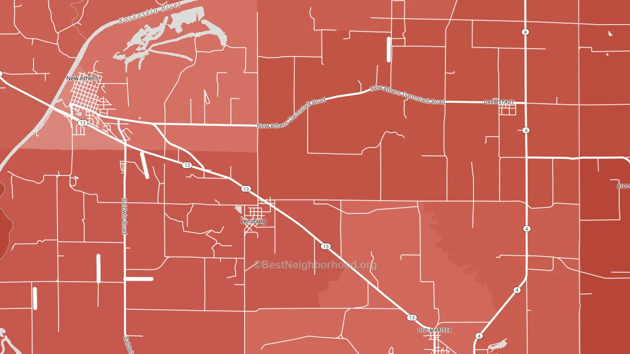 62255, IL block-group political-lean map