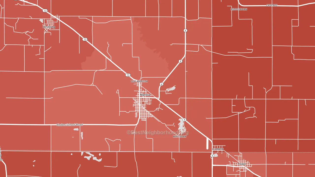62257, IL block-group political-lean map