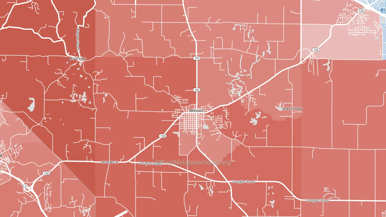 62260, IL block-group political-lean map
