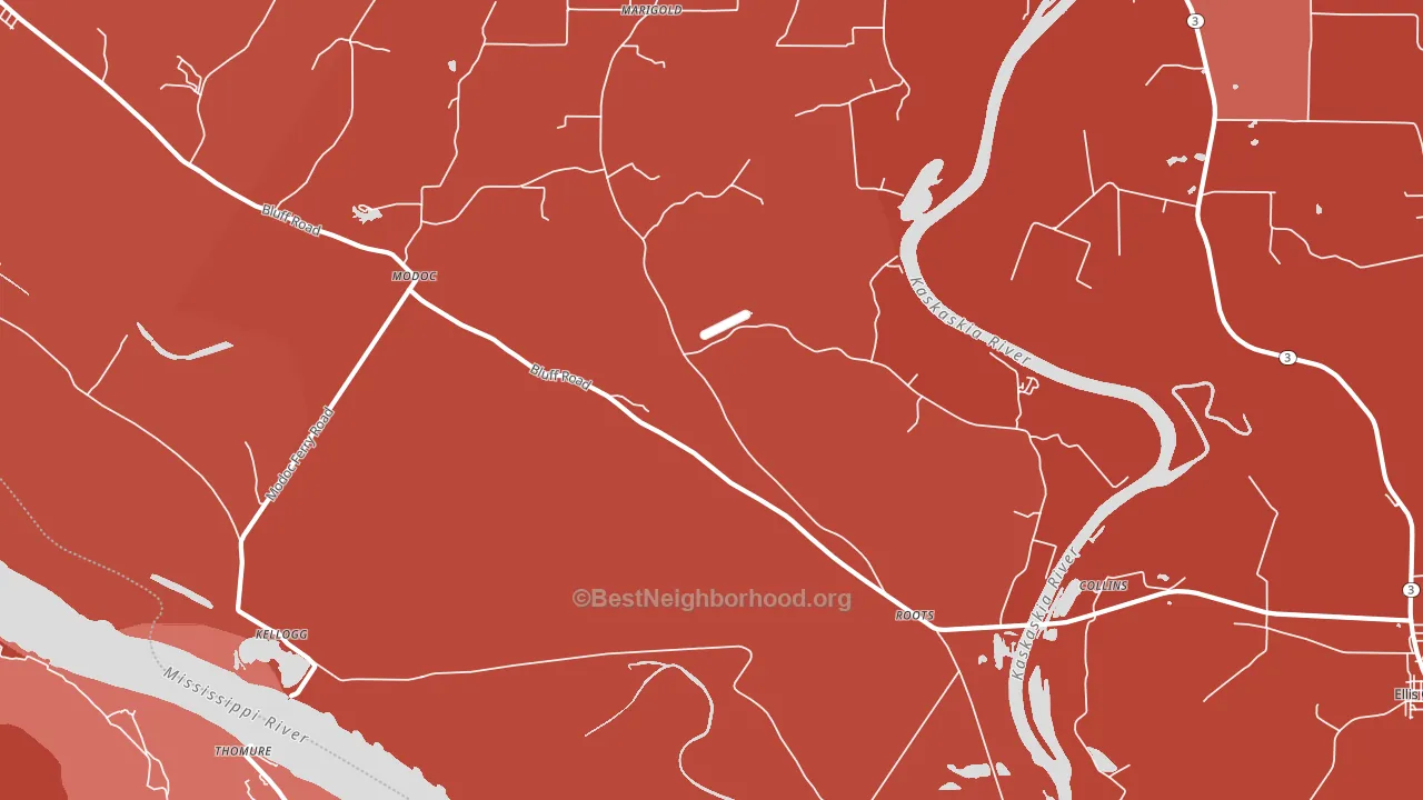 62261, IL block-group political-lean map
