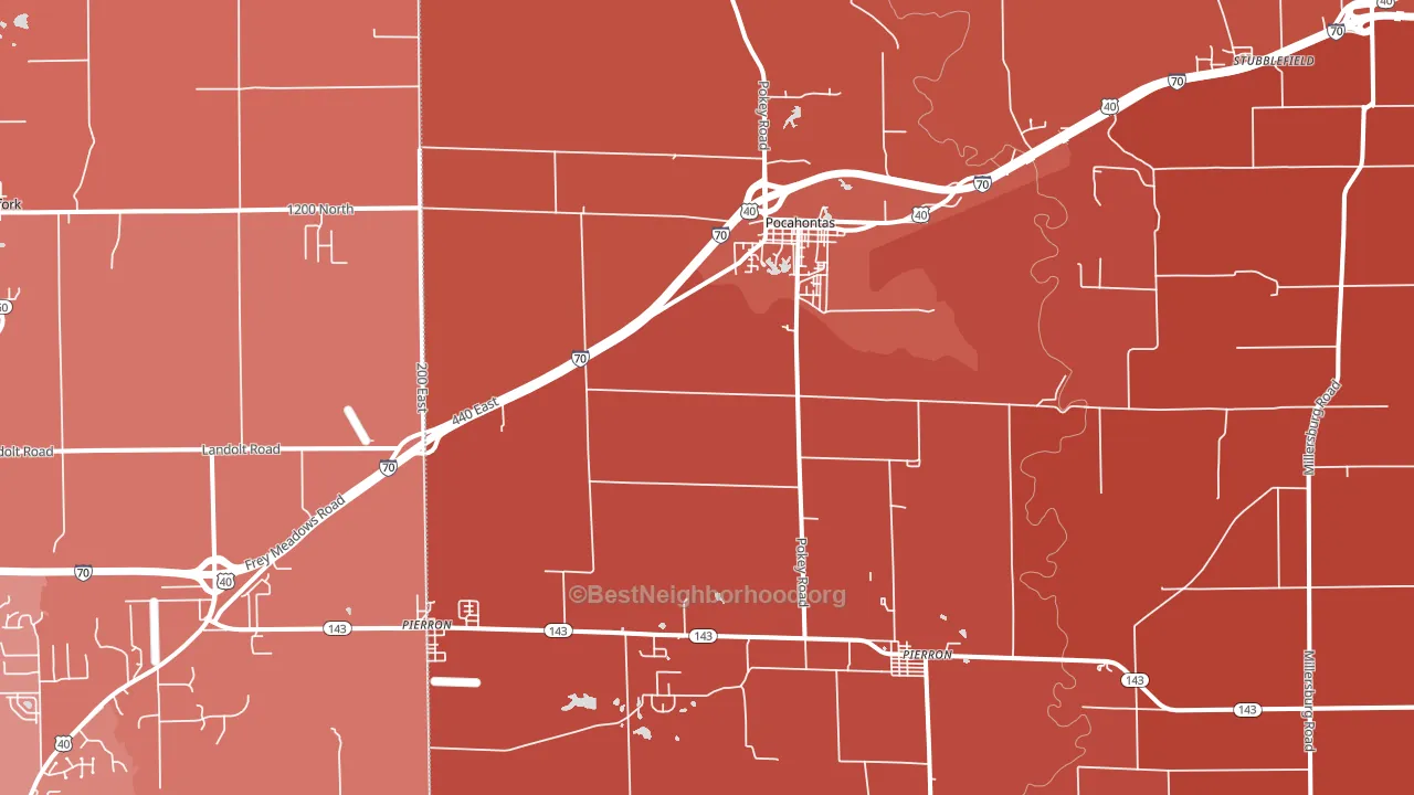 62275, IL block-group political-lean map