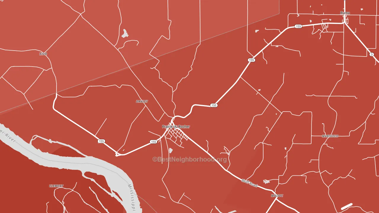 62277, IL block-group political-lean map