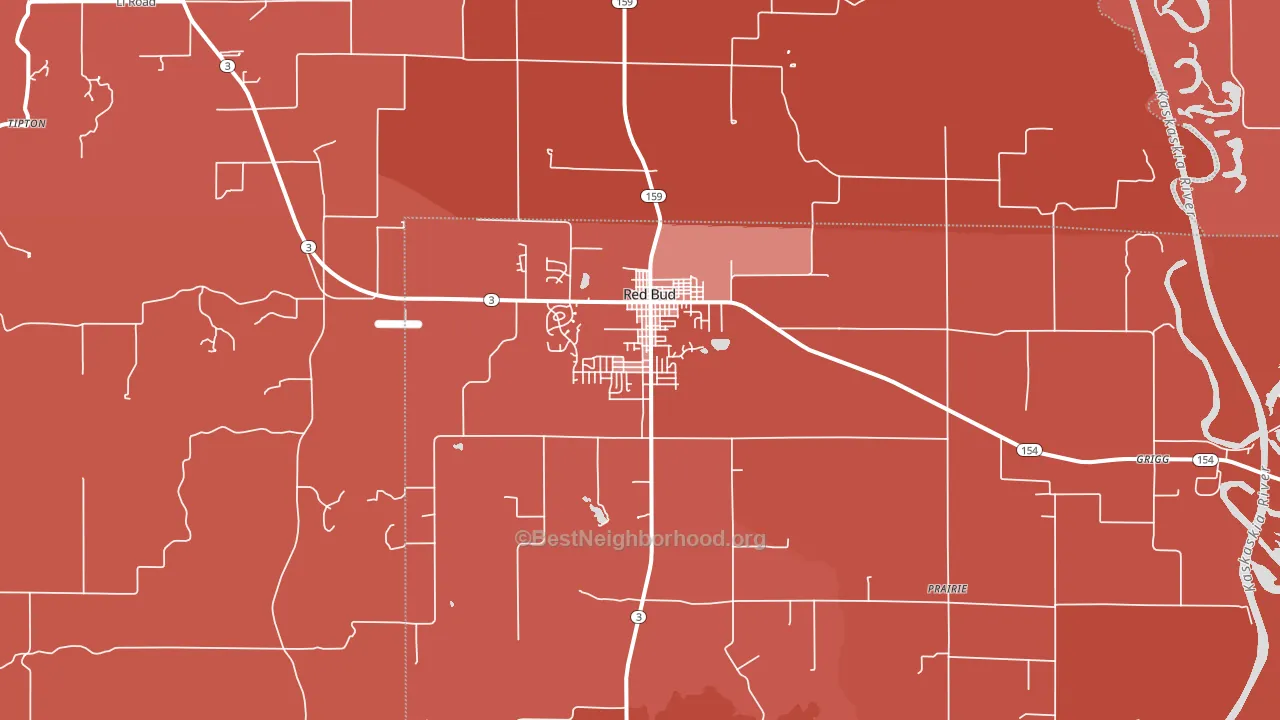 62278, IL block-group political-lean map