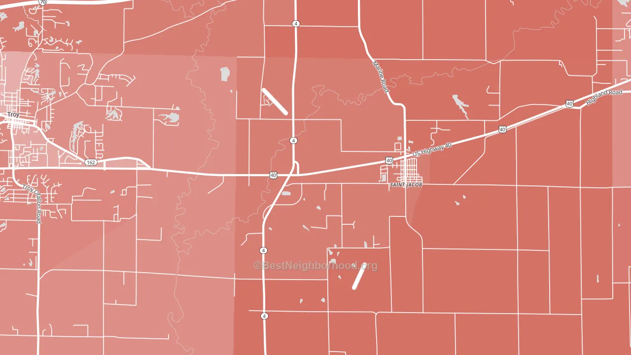 62281, IL block-group political-lean map