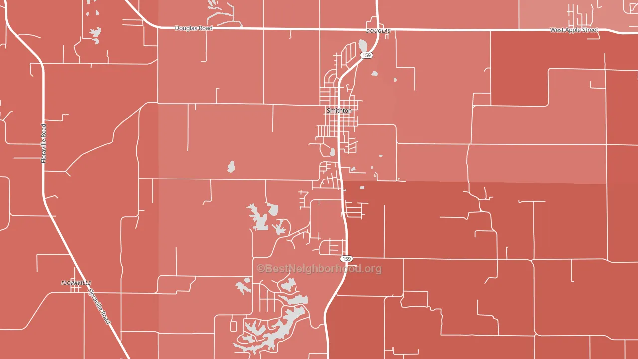 62285, IL block-group political-lean map