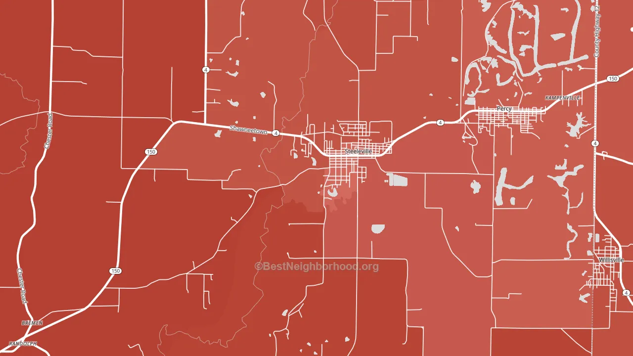 62288, IL block-group political-lean map