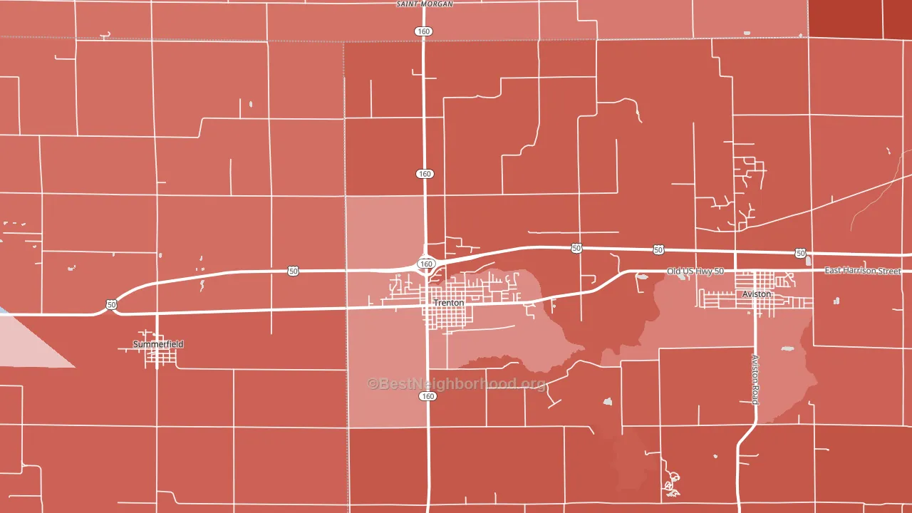 62293, IL block-group political-lean map