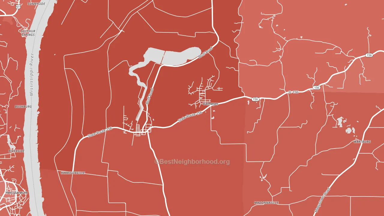 62295, IL block-group political-lean map