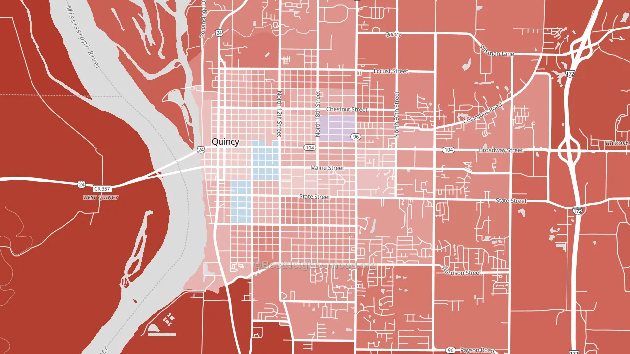 62301, IL block-group political-lean map