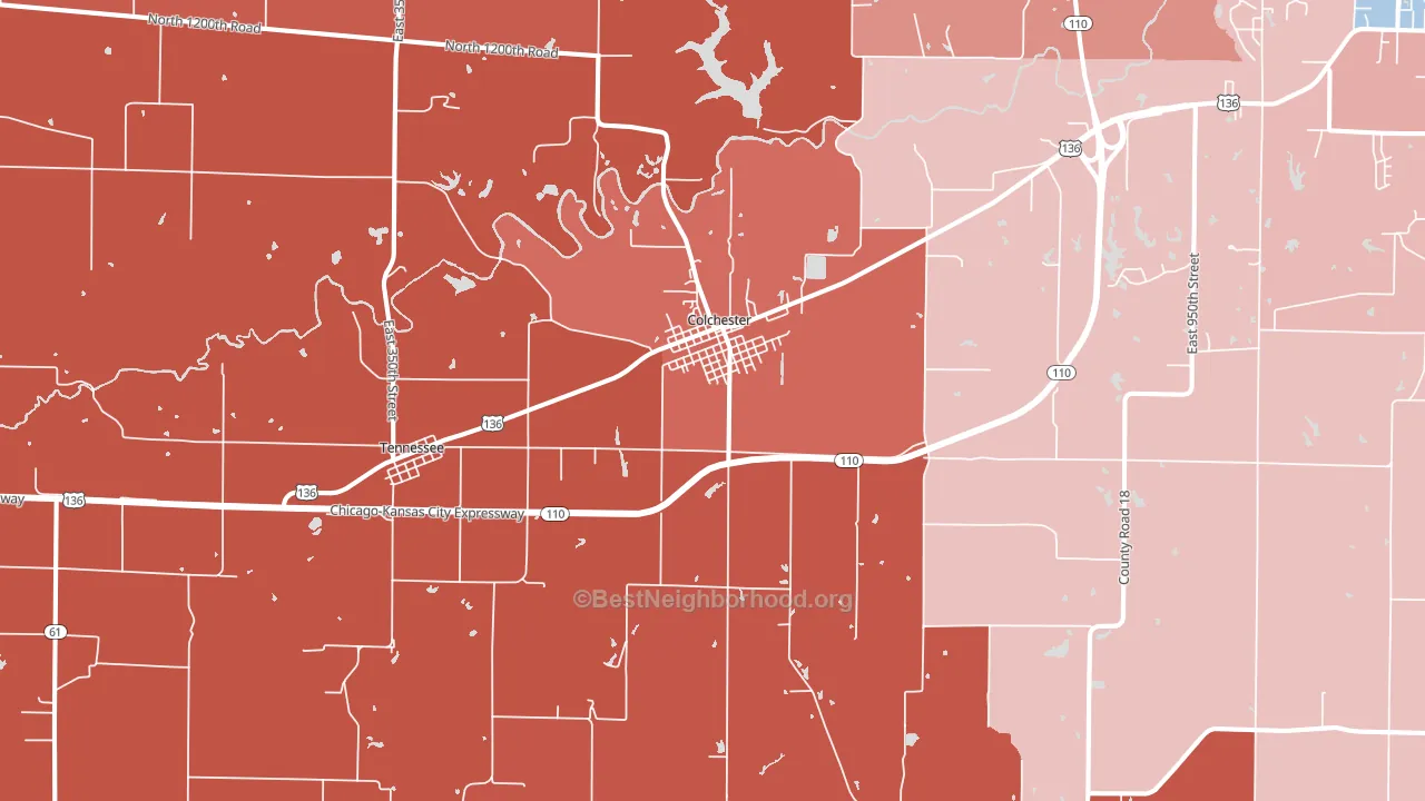 62326, IL block-group political-lean map