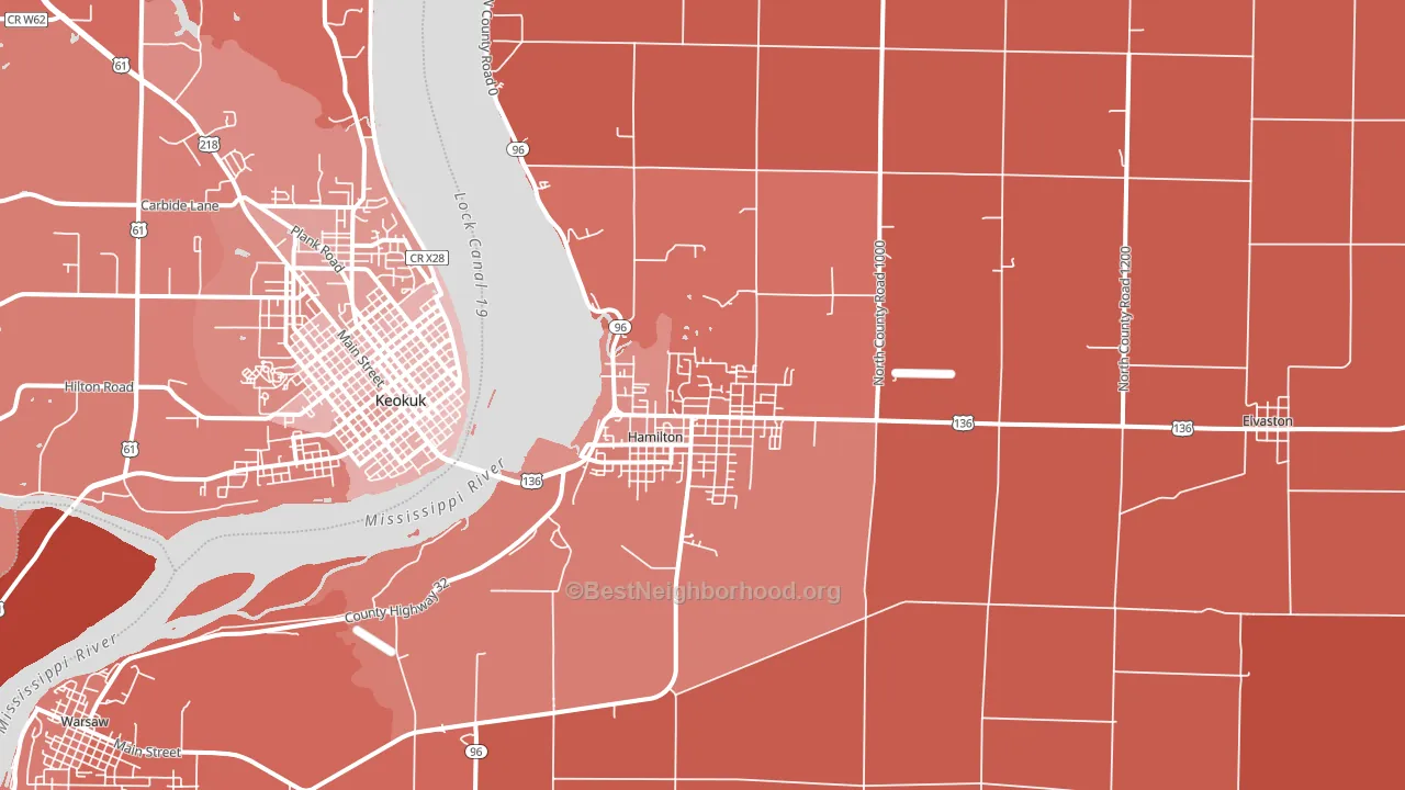 62341, IL block-group political-lean map