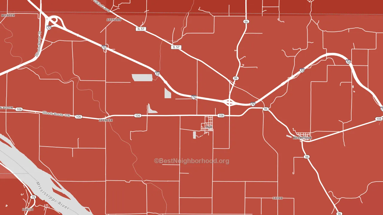62343, IL block-group political-lean map