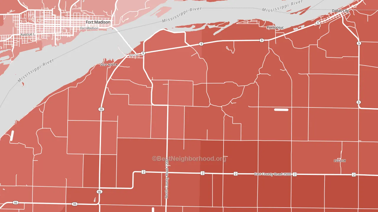 62358, IL block-group political-lean map