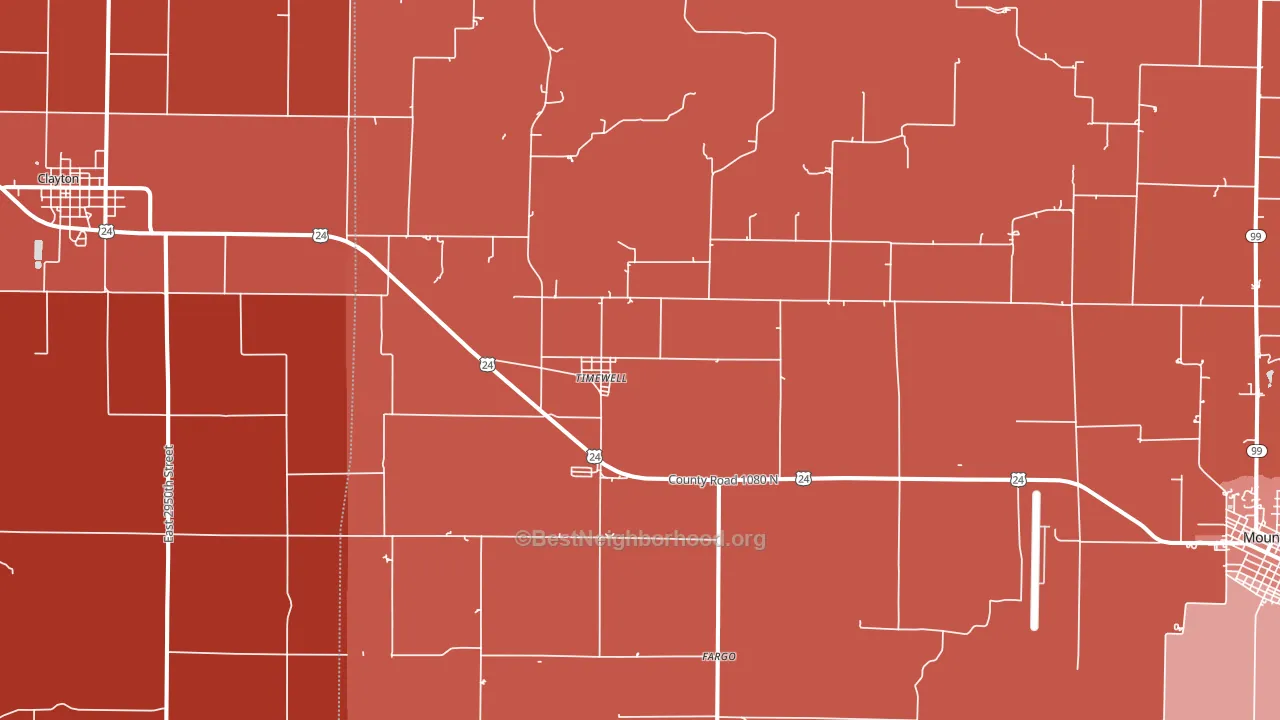 62375, IL block-group political-lean map