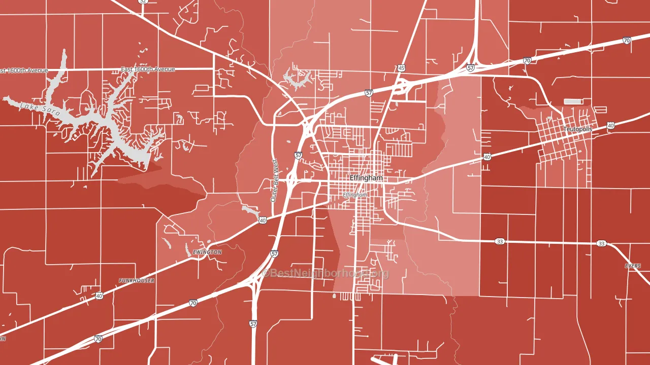 62401, IL block-group political-lean map
