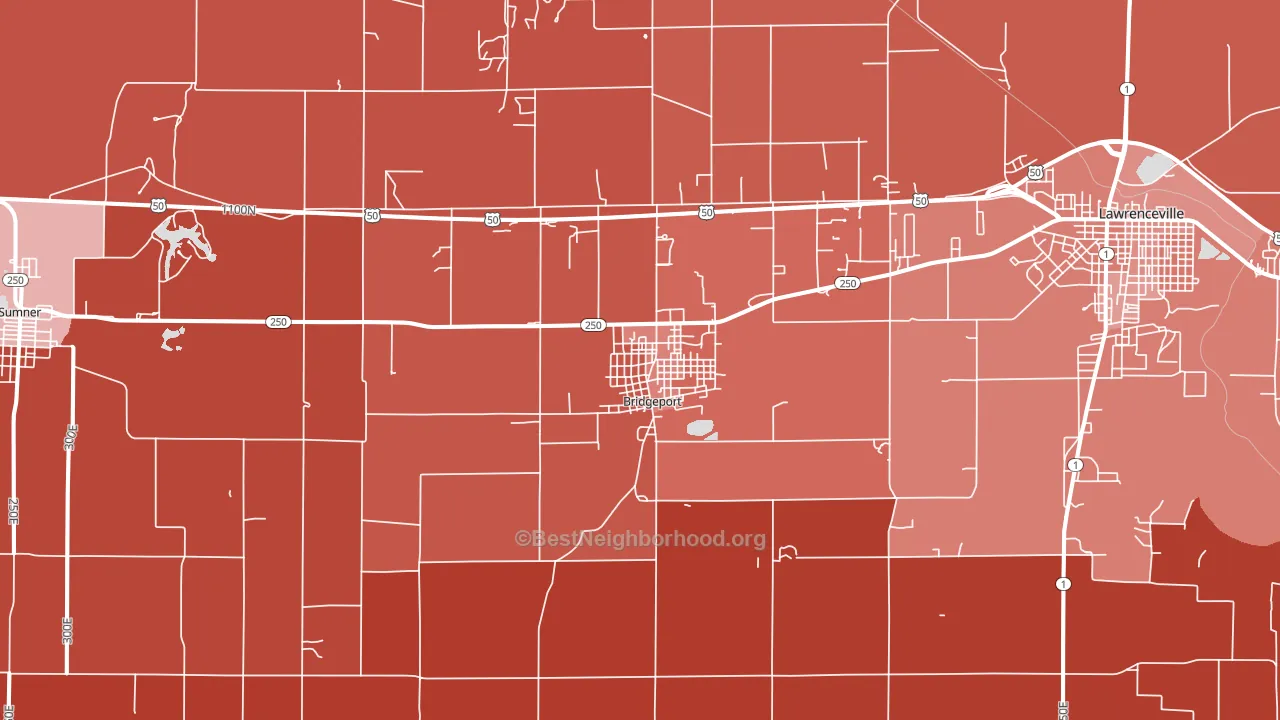 62417, IL block-group political-lean map