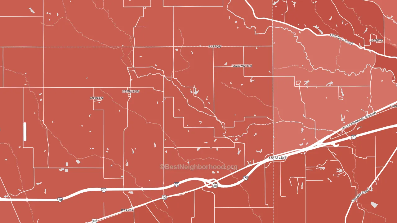 62423, IL block-group political-lean map