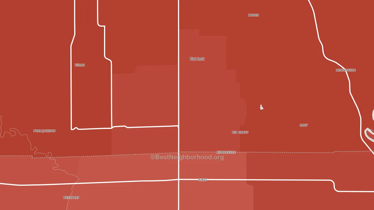 62427, IL block-group political-lean map