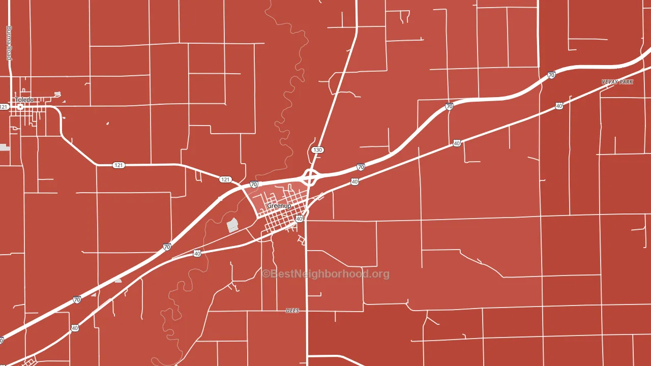 62428, IL block-group political-lean map