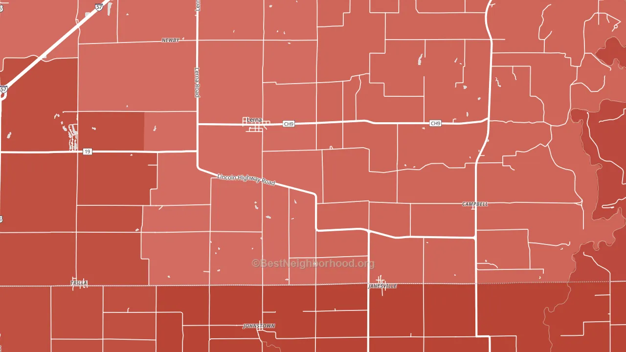 62440, IL block-group political-lean map