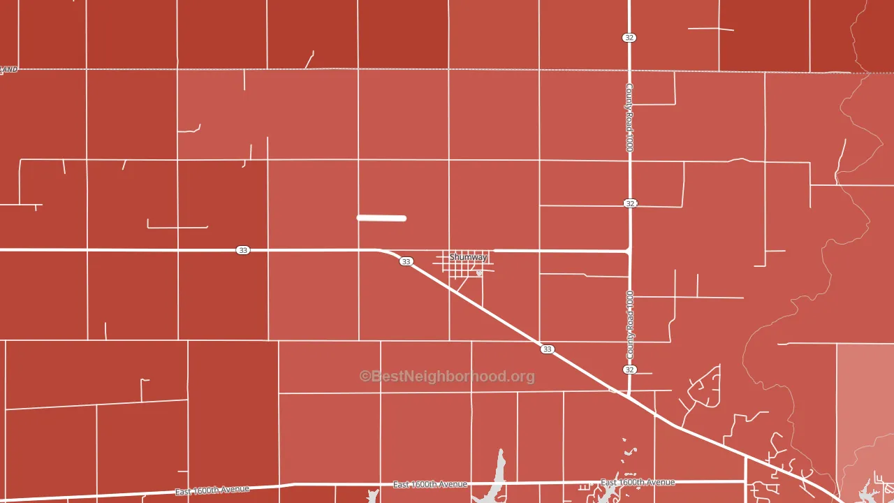 62461, IL block-group political-lean map