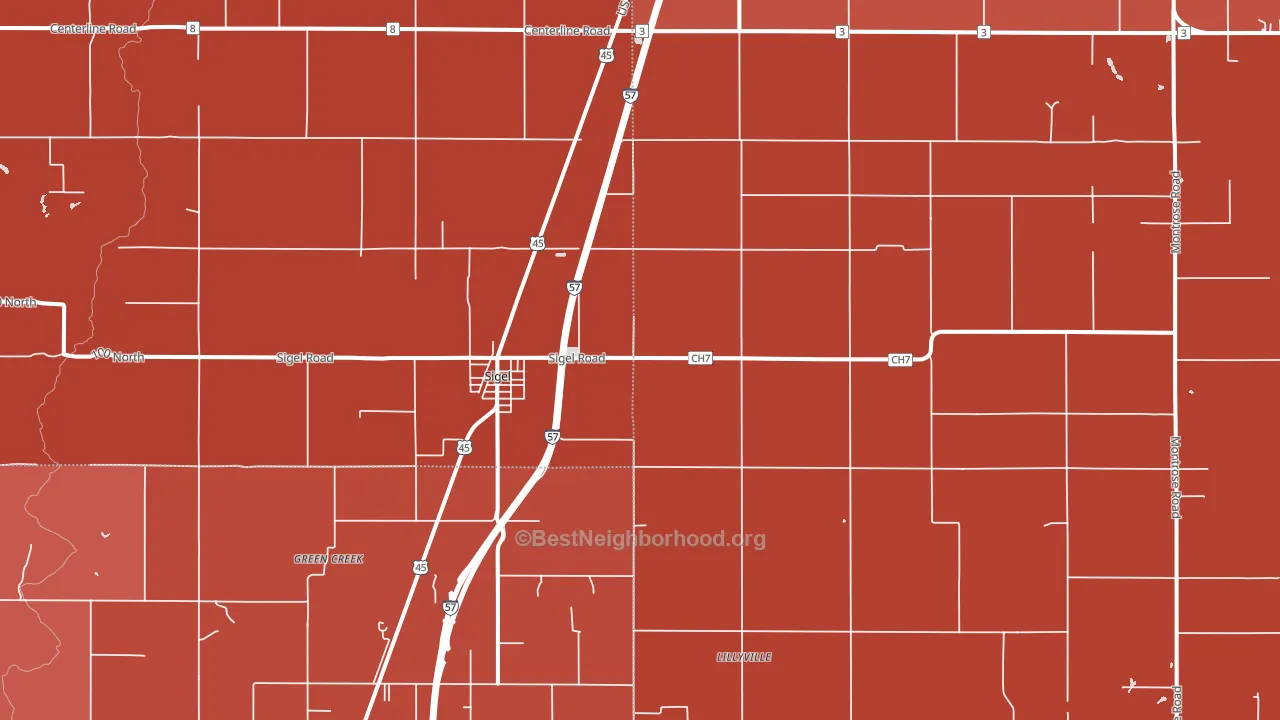 62462, IL block-group political-lean map