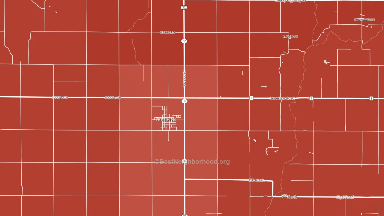 62463, IL block-group political-lean map