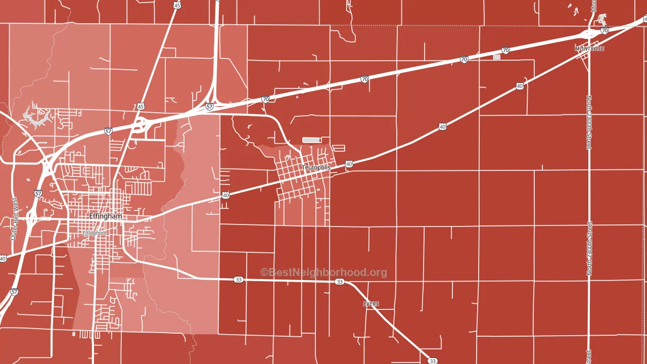 62467, IL block-group political-lean map