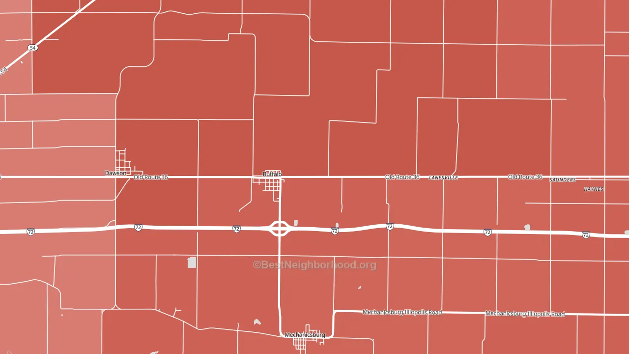 62515, IL block-group political-lean map