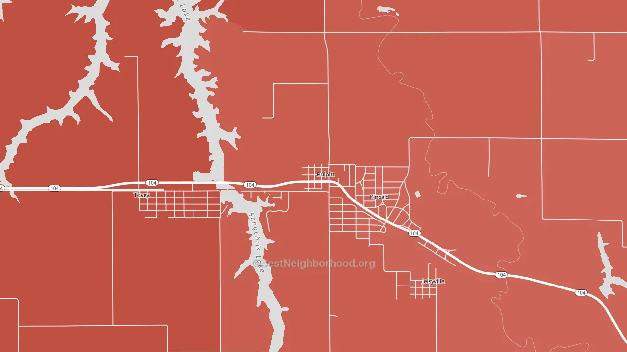 62517, IL block-group political-lean map