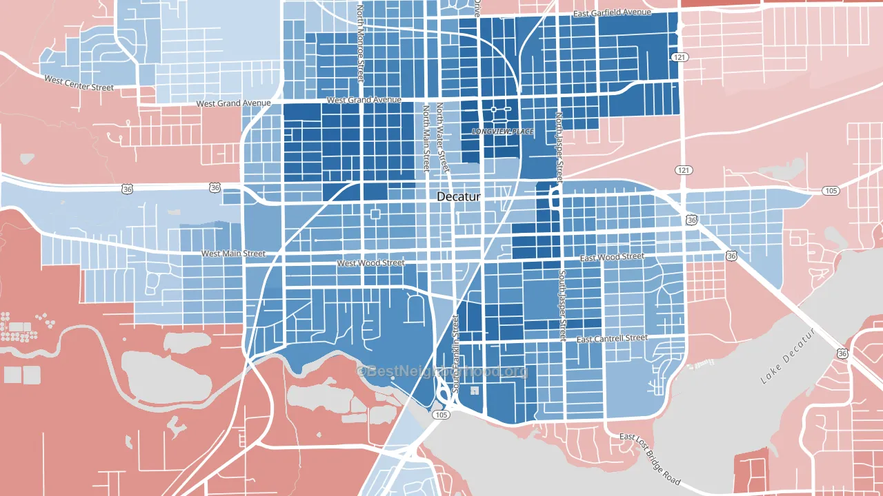 62523, IL block-group political-lean map