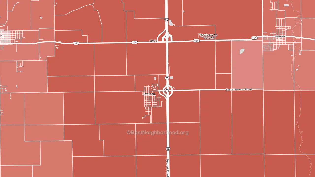 62530, IL block-group political-lean map