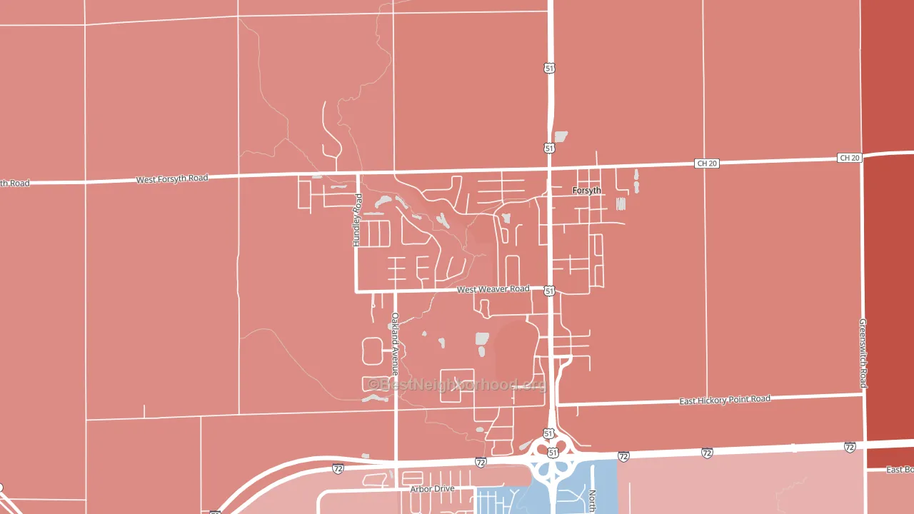 62535, IL block-group political-lean map