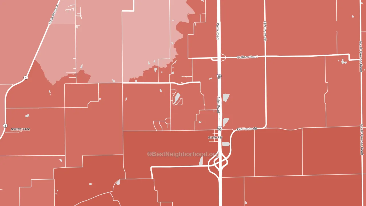 62536, IL block-group political-lean map