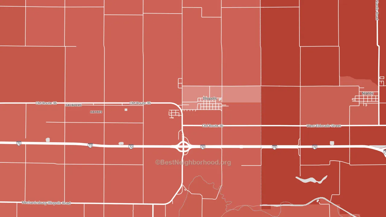 62539, IL block-group political-lean map