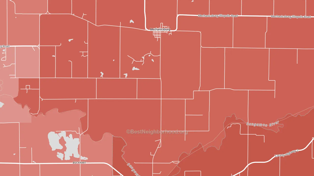 62545, IL block-group political-lean map