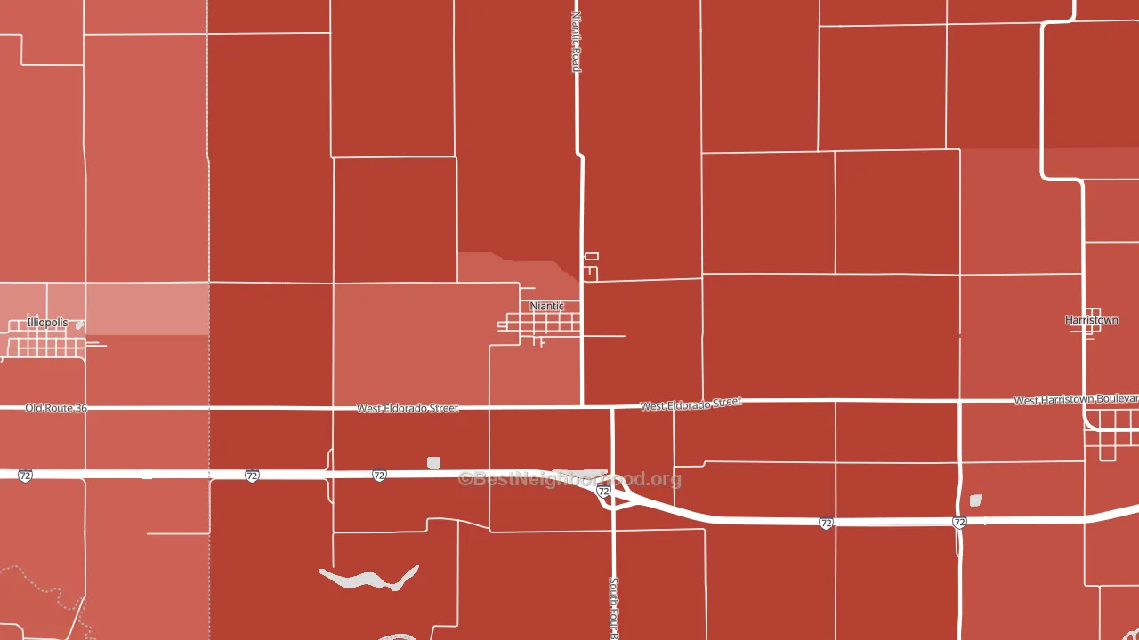 62551, IL block-group political-lean map