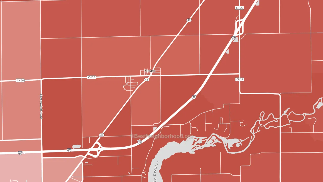 62554, IL block-group political-lean map