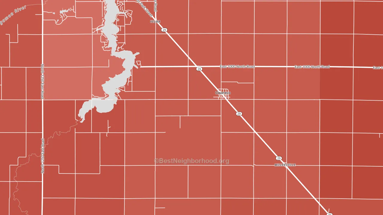 62555, IL block-group political-lean map