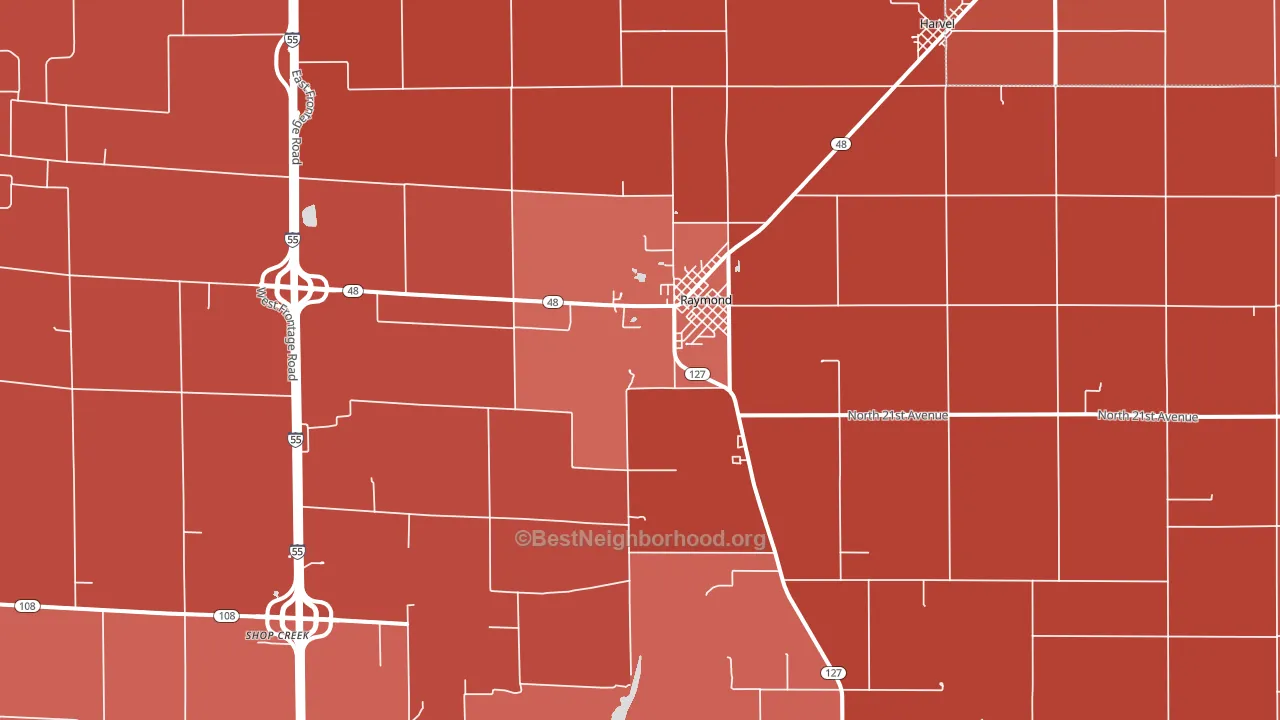 62560, IL block-group political-lean map