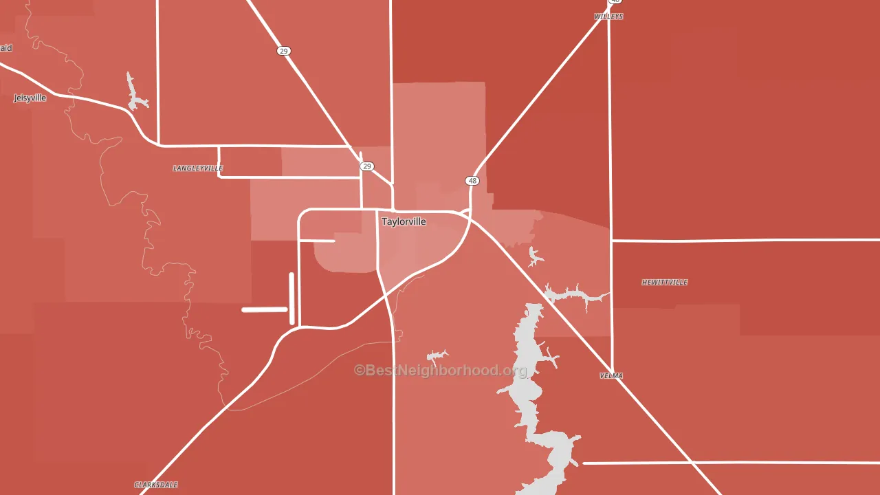 62568, IL block-group political-lean map