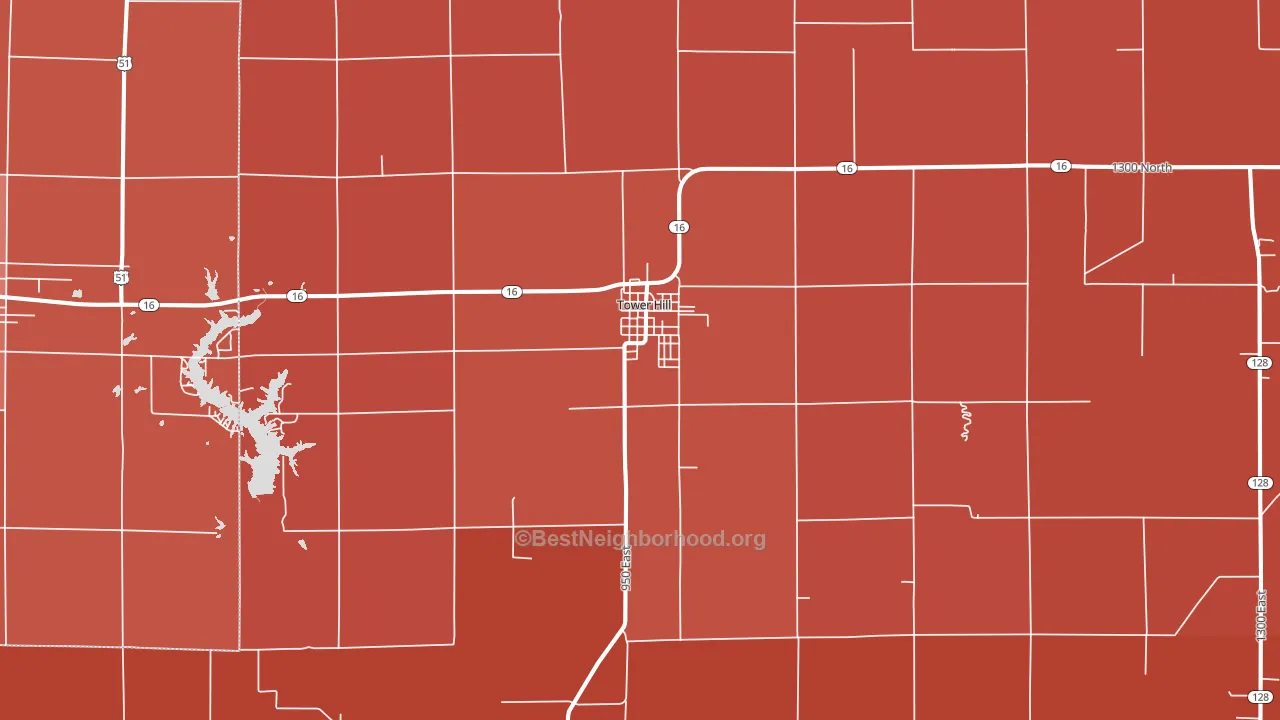 62571, IL block-group political-lean map