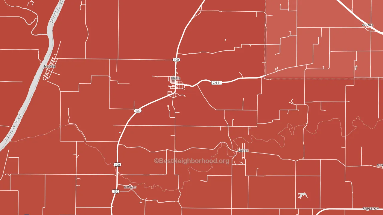 62621, IL block-group political-lean map