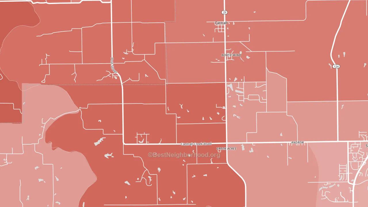 62625, IL block-group political-lean map