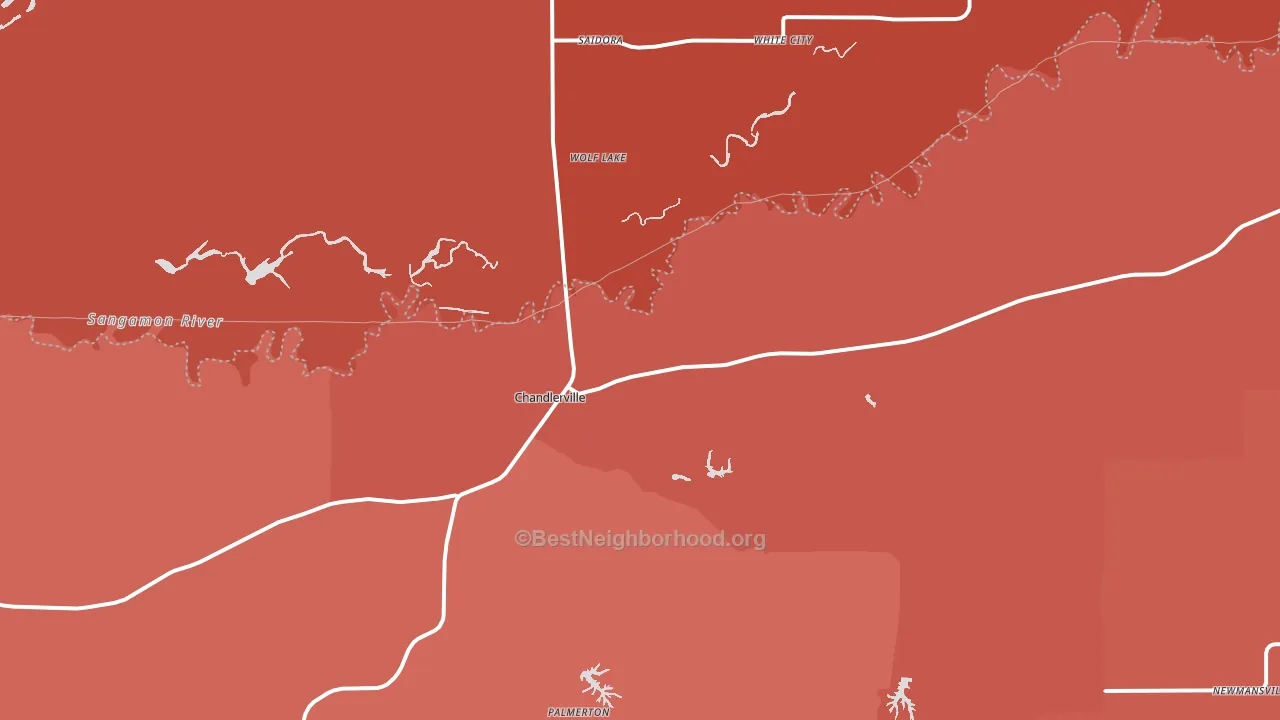62627, IL block-group political-lean map